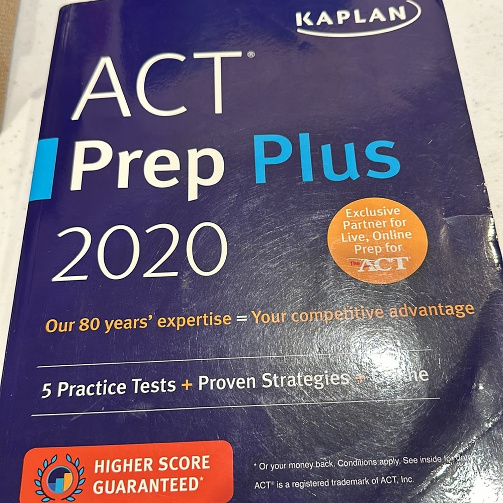 ACT Prep Plus 2020 edition, Kaplan, paperback book